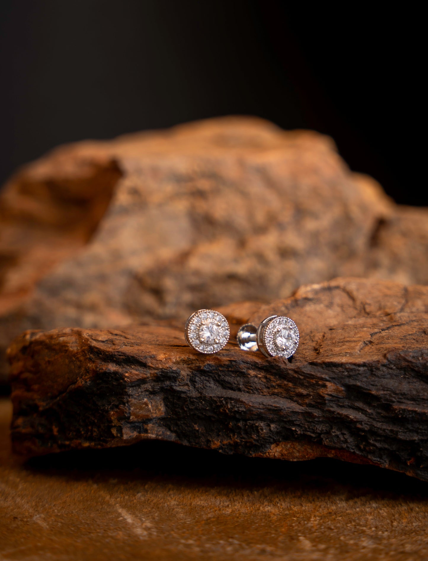 Storkstone-Ear-Round Halo Stud