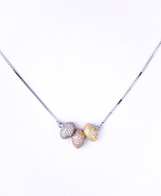 Storkstone-Necklace-Tricolor Pebble