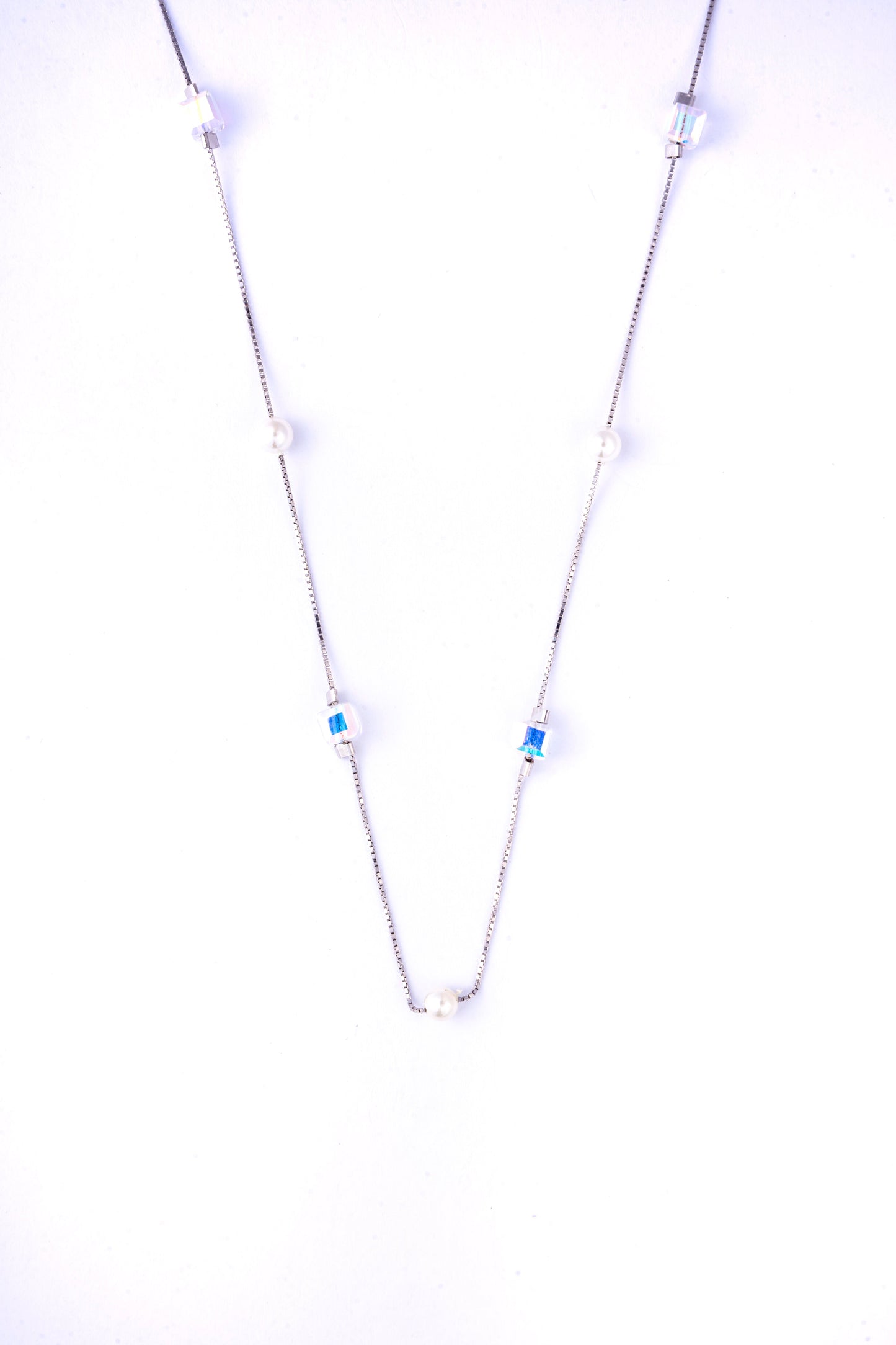 Storkstone-Necklace-Crystal Pearl Cube