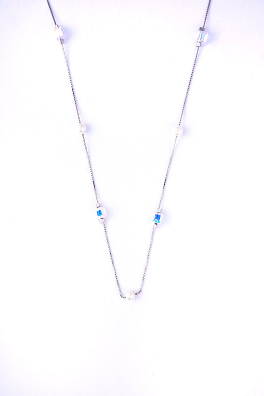 Storkstone-Necklace-Crystal Pearl Cube
