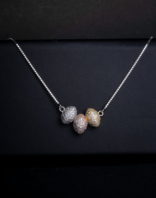Storkstone-Necklace-Tricolor Pebble