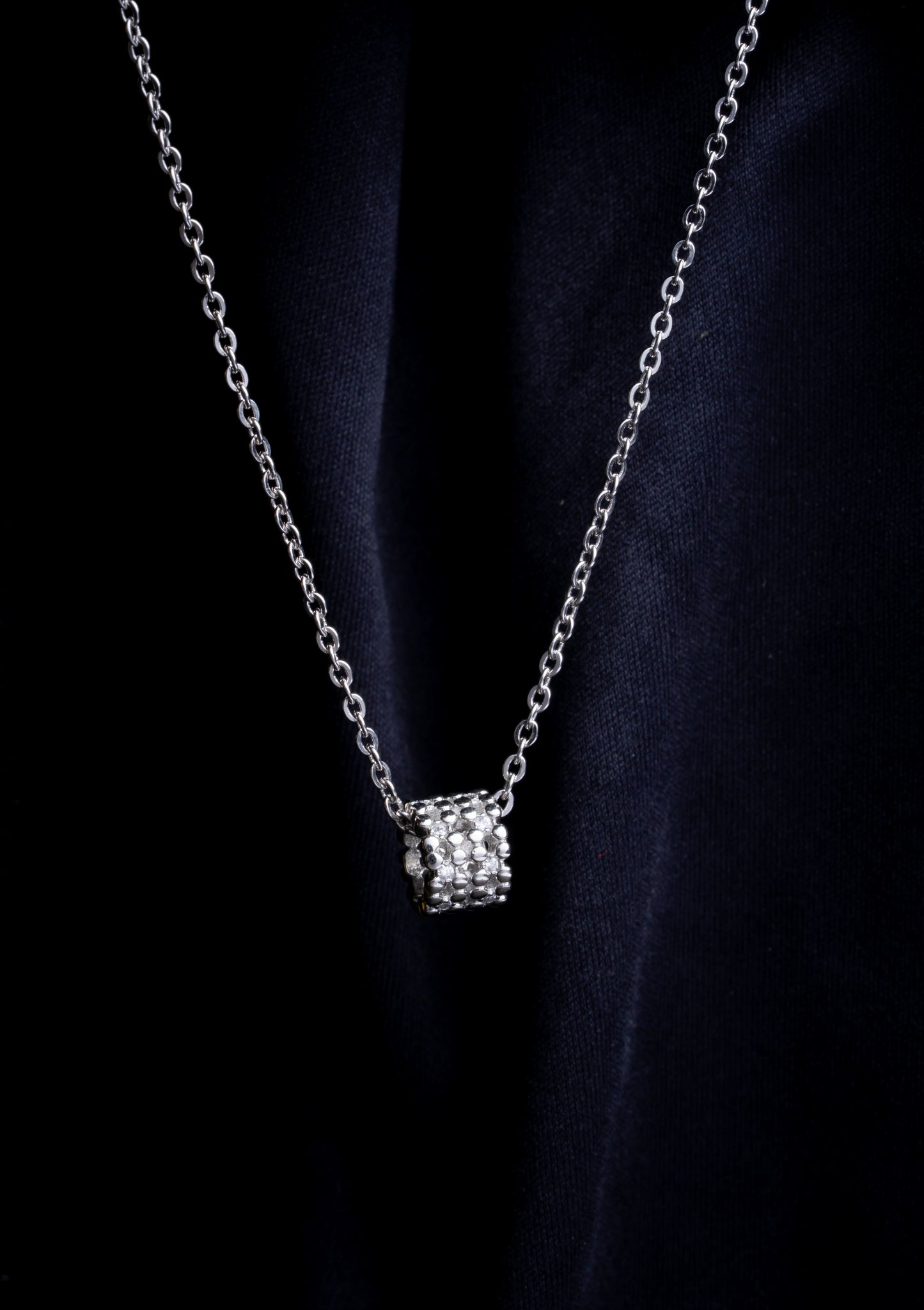 Storkstone-Necklace-Barrel Pendant