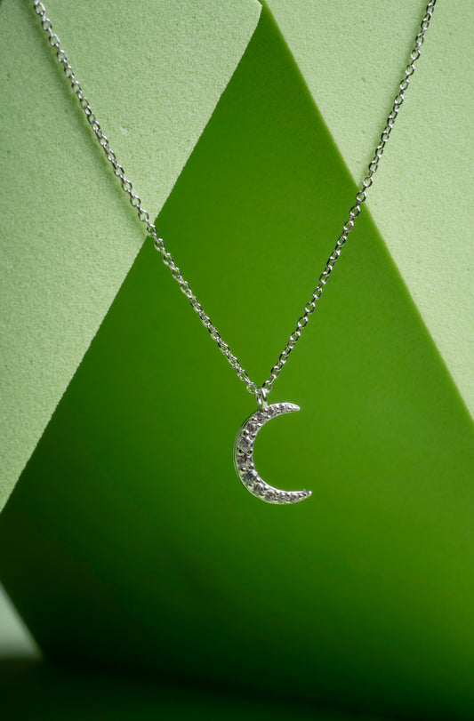 Storkstone-Neck-Crescent Moon CZ