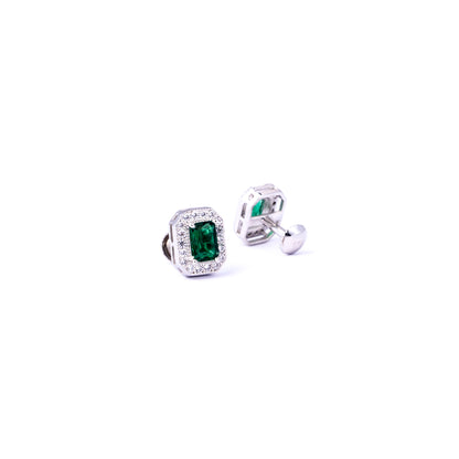 Storkstone-Ear-Green Halo Stud